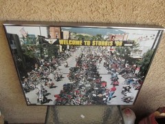 FRAMED 18X23 VINTAGE 1998 PHOTOGRAPH PHOTO STURGIS SD MOTORCYCLE RALLY DOWNTOWN