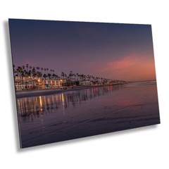 Oceanside Waterfront Beach Serenity: Oceanside California Sunset Wall Art Canvas