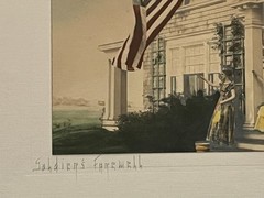 Fred Thompson Hand Colored Photo «Soldier’s Farewell» Women And American Flag