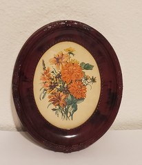 Vintage Mid Century Floral Wall Decor Set Dark Academia Moody Botanical