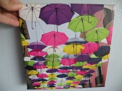UMBRELLA HANGING UPSIDE DOWN COLORFUL CANVAS 8X8 photography wall art decor