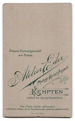Photography studio Eder, Kempten, street unknown, portrait young soldier with