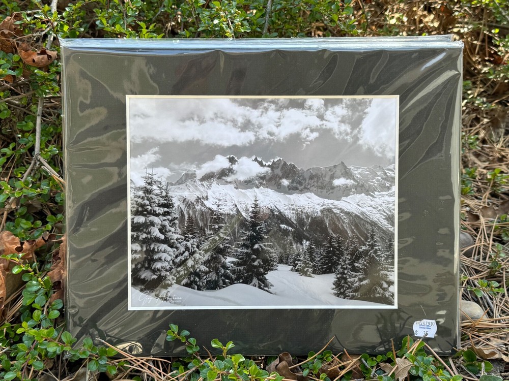 Artist Greg Arbutine 8″x10″ Photograph in 11″x14″ black mat «Chamonix Slopes»