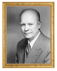 Dwight D. Eisenhower Photograph in a Aged Gold Frame