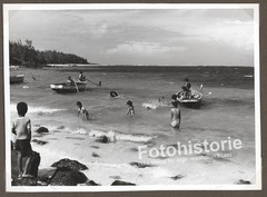 Photo Mauritius Children Sea Boats Bathing 1960s Africa Scene