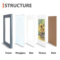YOUNG POONG 8×10 Picture Frame，Display Pictures 5×7 with Mat or 8×10 With