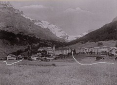 22x16cm – Vintage Photo from 1894 Switzerland Bad Lenk: Panorama