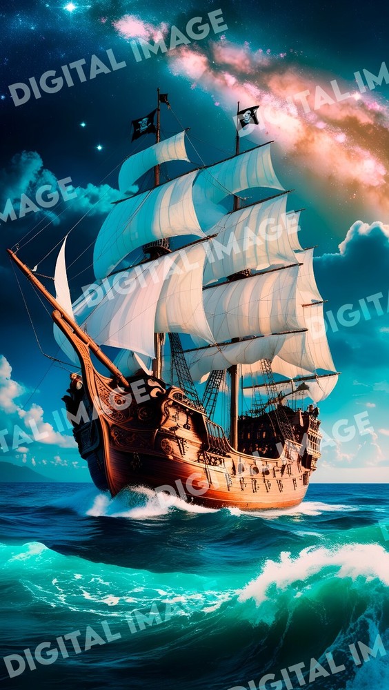Digital Art Picture Image Photo Wallpaper Background Desktop AI – Pirate Ship