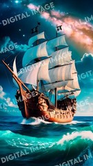 Digital Art Picture Image Photo Wallpaper Background Desktop AI – Pirate Ship