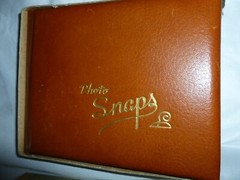 Vintage Photo Album Snaps 24K Gold Genuine Leather Famous Series 6×5″ Scrapbook