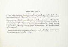 KURT MARKUS Batwings And Spur 1989 Photogravure Signed ltd 1/300