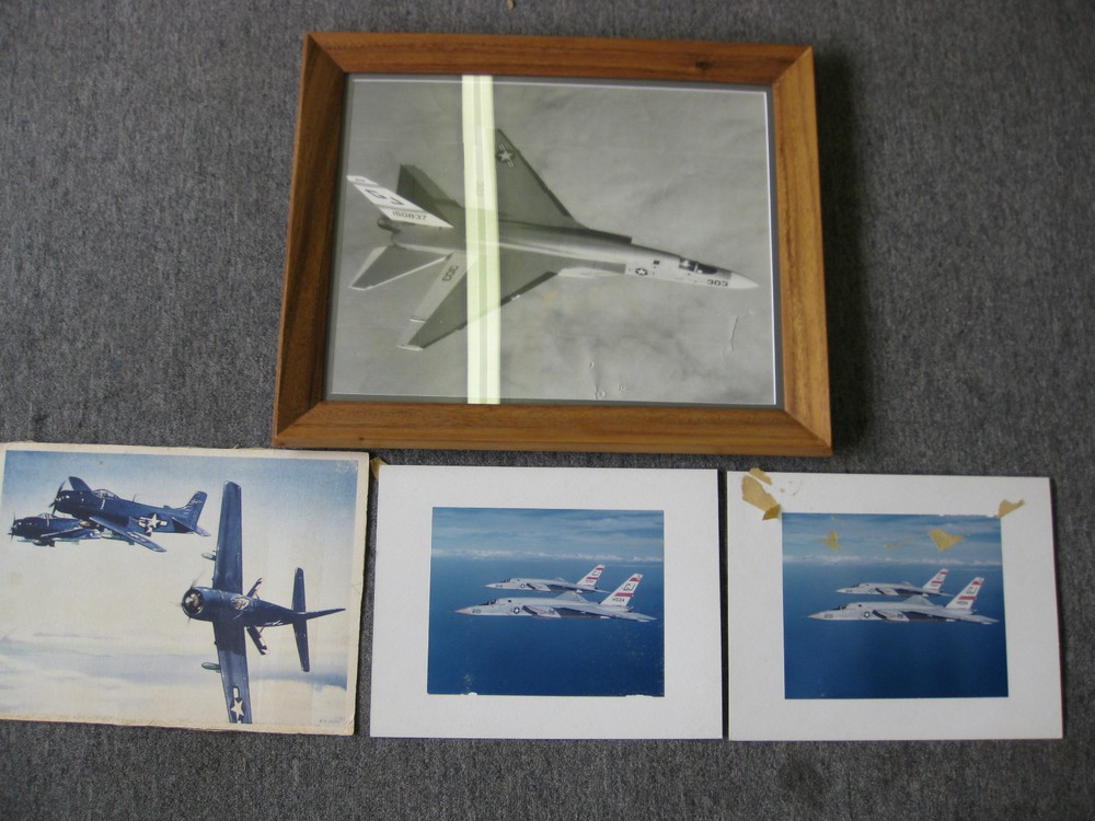 Mixed Lot of 4 Military Photos, 1 with Frame