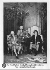 The Tone Masters. Haydn, Mozart, Handel, Beethoven. by Hans Temple. Framed Pict