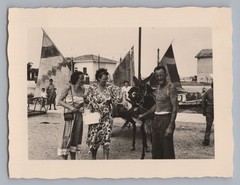 Cattolica Gabicce Mare Italy 1952 – Fishing Boats Man with Donkey – Old Photo