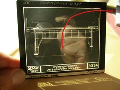 Old glass negative Demag AG 1934 Detaillan Leda bridge at empty.
