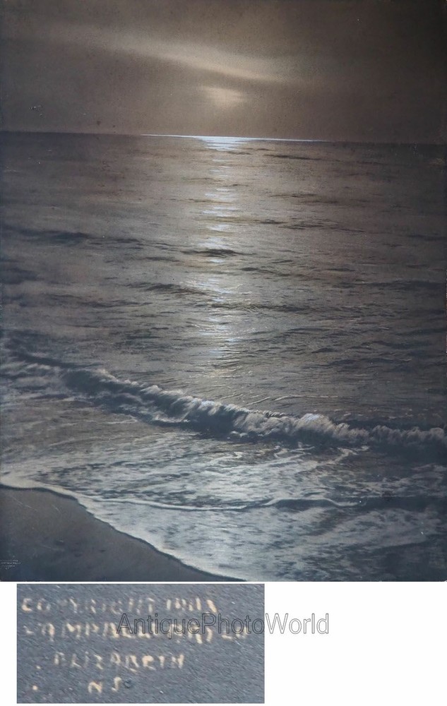 New Jersey shore sunset antique platinum art photo by Alfred Campbell