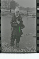 Negative – Boy and Girl on Frozen Lake East Germany 1950s
