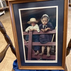 DICK BROWN Amish Girl Child Photo Picture Signed Folk Art Wall Decor PA Gift