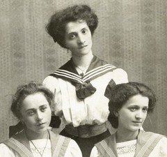 sisters elegant girls in sailor costumes, KASSA, Vintage fine art Photograph,