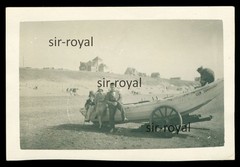 Zandvoort around 1930 – People on Rowing Boat on Beach – Netherlands – Photo 9x6cm