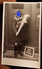 little girl with school bag at first grade – enrollment school / photo