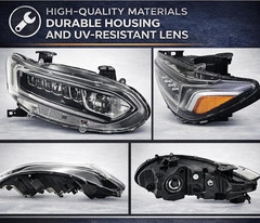 LED Headlight Assembly Replacement for Honda Accord 2018-2021 EX, EX-L, Sport, H