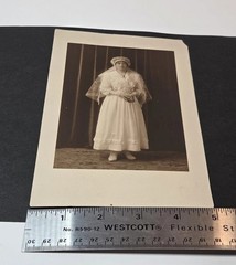 Edwardian Religious Communicant Photo Bible Veil Locket Decor Crafting 5×8″ READ