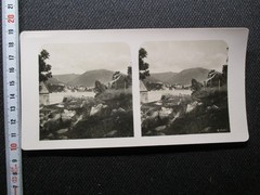 RARE Professional Photo Antique! STEREOSCOPE Stereo Image = Panorama Totale of BERGEN
