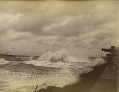 Ceylon boats ocean antique albumen photo by Skeen