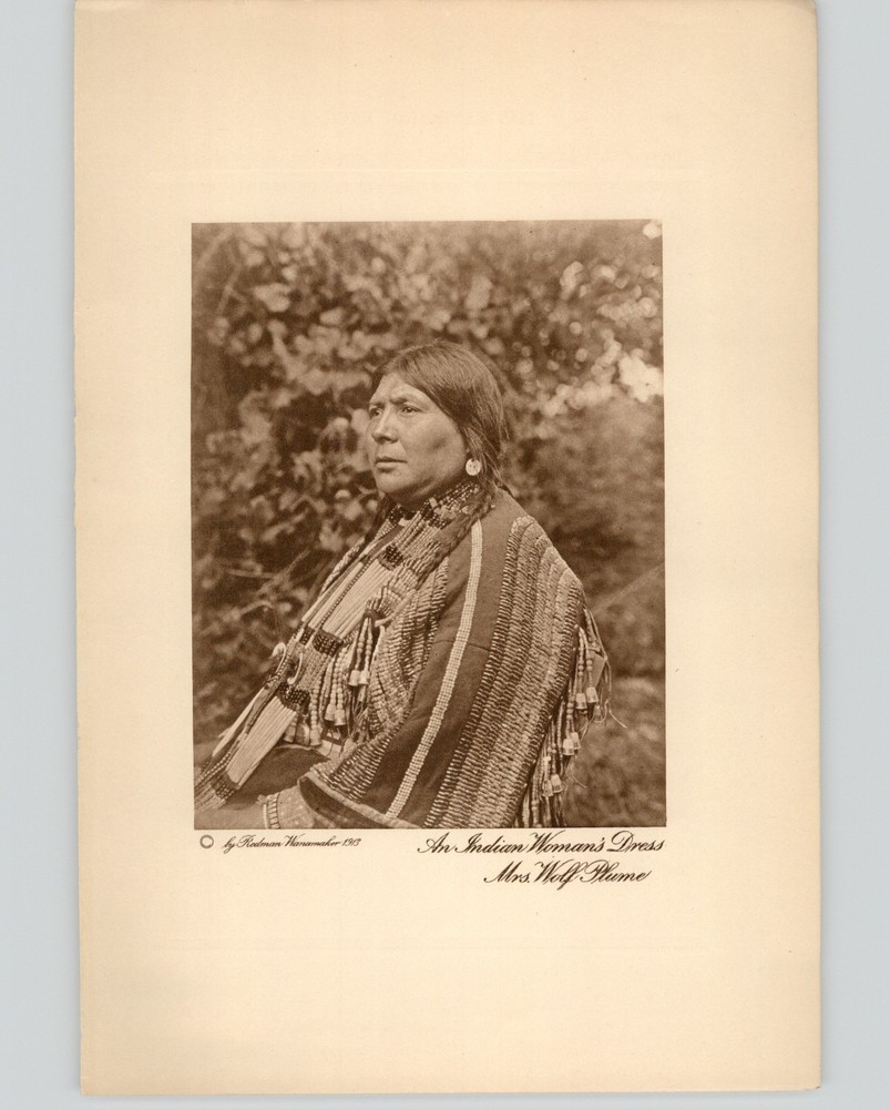 Wanamaker/Dixon «An Indian Woman’s Dress Mrs. Wolf Plume» 1913 Orig Photogravure
