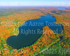 Anvil Lake, Vilas County, Eagle River, Wisconsin Aerial Photo. Frame Optional.