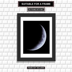 8×10 inch Moon Decor Print 19 Percent Full Moon Waxing Crescent Phase M7663