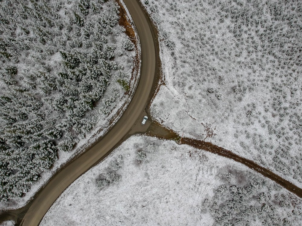 Washington Winter Time/Metallic Ink Print/Aerial View