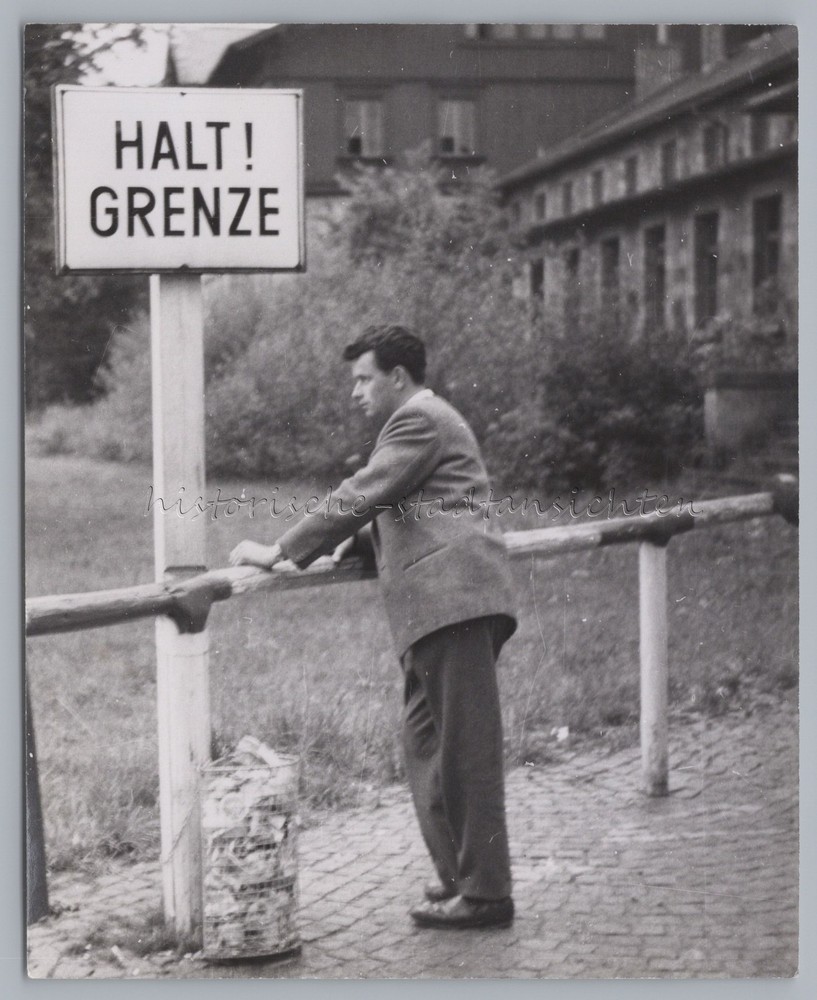 STOP BORDER! Zone border GDR – old photo