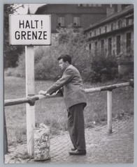STOP BORDER! Zone border GDR – old photo