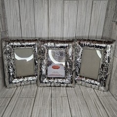 1 St. Nicholas Silver Chrome Christmas Frames Rustic Primitive Core 4 x 6