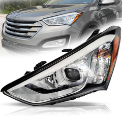 Compatible with Hyundai Santa Fe 2013-2016 Sport, Halogen Headlight Headlamp Ass
