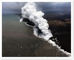 Kilauea Volcano Aerial View Showing 2 Ocean Entries 2018 Silver Halide Photo