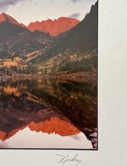 Hedy Signed Fine Art Photo «Maroon Bells» Matted Landscape Colorado Aspen