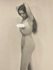 Original Curiosa Pin Up Print 1950s Portrait Nude Woman Female France Eros