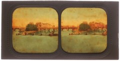 France Paris La Seine Island Of The City c1858 Photo Stereo Diorama Vintage