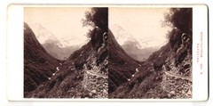 Stereo Photography Alois Beer, Klagenfurt, View Salzburg, Waterfall Floor