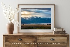 Western Photography Print – Picture of Snow Capped Mountains in Montana