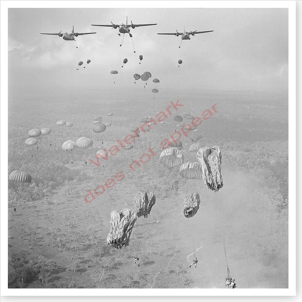 Photo Of Vietnamese Paratroopers Jumping 1963 Vietnam War Tay Ninh Province
