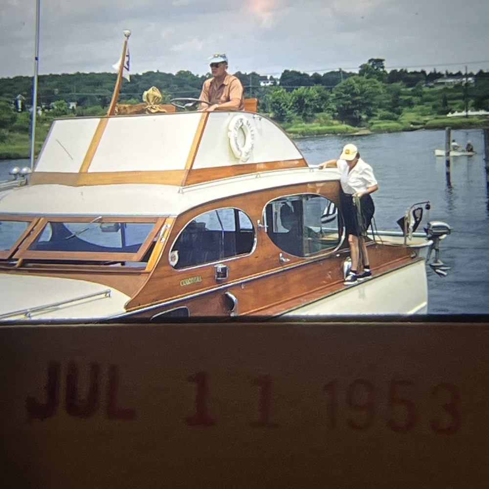 BOATS BOATING BOATER “HAMBURG COVE CT” “FOUR BELLES” 1953 Crew PEOPLE OLD LYME