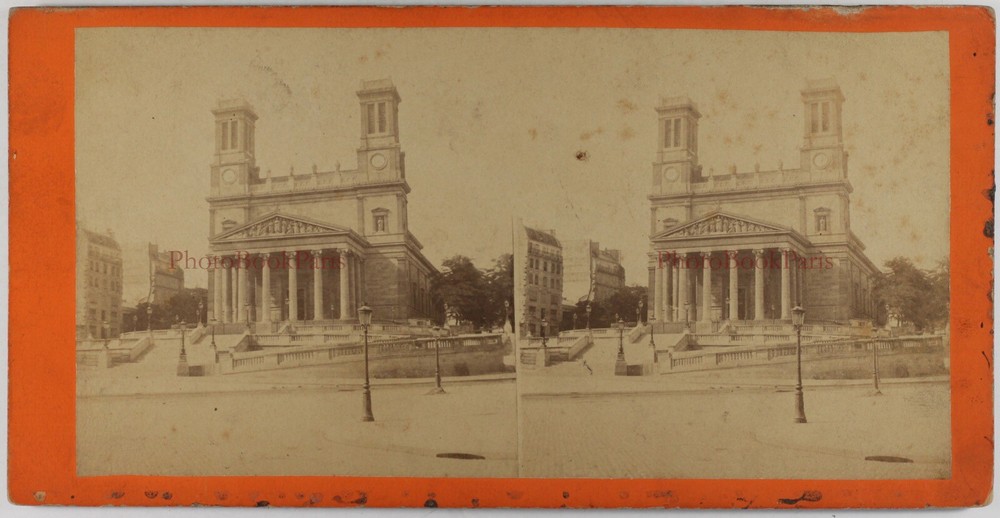 France Church Saint-Vincent-De-Paul Paris c1865 Photo Stereo Vintage Album