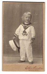 Photograph Ellen Lundin, Ulricehamn, Nygatan 27, Boy in Sailor Suit