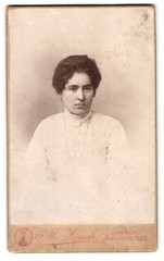 Photograph M. Hirsch, Spandau, Wide Street 26-28, Lady in White Lace Dress