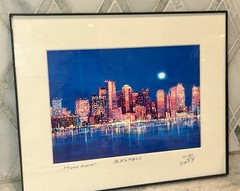 2017 Signed Fei Yang Boston Harbor Photo Photograph (5.5×7.25) 8”T 10”W Matted