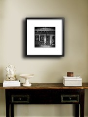 Bike At Palmer Square Book Store 21×21 Framed BW Fine Art Print Slim Black Frame